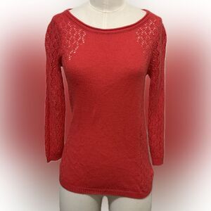 Forever 21 Women's Red Lace Sweater, Size Medium